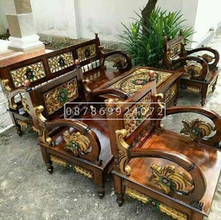 Kursi Tamu kayu jati ukiran Arimbi klasik elegant behan berkualitas